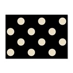 Polka Dots - Pearl Brown on Black Sticker A4 (10 pack)