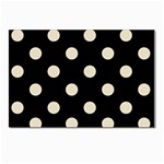 Polka Dots - Pearl Brown on Black Postcard 4 x 6  (Pkg of 10)