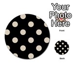 Polka Dots - Pearl Brown on Black Multi-purpose Cards (Round)