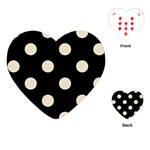 Polka Dots - Pearl Brown on Black Playing Cards (Heart)