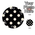 Polka Dots - Pearl Brown on Black Playing Cards 54 (Round)