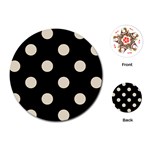 Polka Dots - Pearl Brown on Black Playing Cards (Round)
