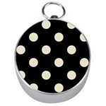 Polka Dots - Pearl Brown on Black Silver Compass