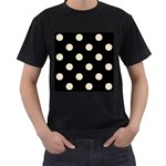 Polka Dots - Pearl Brown on Black Men s T-Shirt (Black)