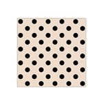 Polka Dots - Black on Almond Brown Satin Bandana Scarf
