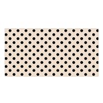 Polka Dots - Black on Almond Brown Satin Shawl
