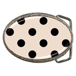 Polka Dots - Black on Almond Brown Belt Buckle