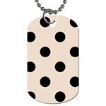 Polka Dots - Black on Almond Brown Dog Tag (One Side)