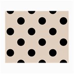 Polka Dots - Black on Almond Brown Small Glasses Cloth (2 Sides)