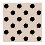 Polka Dots - Black on Almond Brown Medium Glasses Cloth (2 Sides)