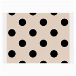 Polka Dots - Black on Almond Brown Large Glasses Cloth (2 Sides)