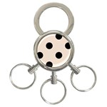 Polka Dots - Black on Almond Brown 3-Ring Key Chain