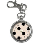 Polka Dots - Black on Almond Brown Key Chain Watch