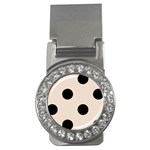 Polka Dots - Black on Almond Brown Money Clip (CZ)