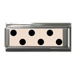 Polka Dots - Black on Almond Brown Superlink Italian Charm (9mm)