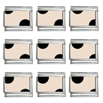 Polka Dots - Black on Almond Brown 9mm Italian Charm (9 pack)