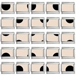 Polka Dots - Black on Almond Brown 9mm Italian Charm (25 pack)