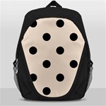 Polka Dots - Black on Almond Brown Backpack Bag