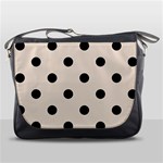 Polka Dots - Black on Almond Brown Messenger Bag