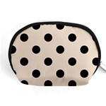 Polka Dots - Black on Almond Brown Accessory Pouch (Medium)