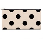 Polka Dots - Black on Almond Brown Pencil Case