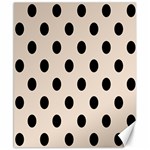 Polka Dots - Black on Almond Brown Canvas 8  x 10 