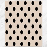 Polka Dots - Black on Almond Brown Canvas 11  x 14 