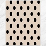 Polka Dots - Black on Almond Brown Canvas 12  x 16 
