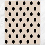 Polka Dots - Black on Almond Brown Canvas 16  x 20 