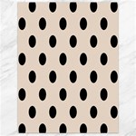 Polka Dots - Black on Almond Brown Canvas 18  x 24 