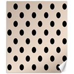 Polka Dots - Black on Almond Brown Canvas 20  x 24 