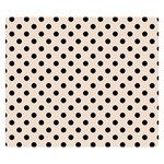 Polka Dots - Black on Almond Brown Double Sided Flano Blanket (Small)