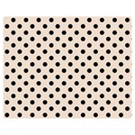 Polka Dots - Black on Almond Brown Double Sided Flano Blanket (Medium)