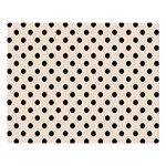 Polka Dots - Black on Almond Brown Double Sided Flano Blanket (Large)