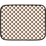 Polka Dots - Black on Almond Brown Fleece Blanket (Mini)