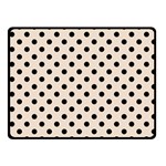 Polka Dots - Black on Almond Brown Fleece Blanket (Small) (One Side)
