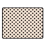 Polka Dots - Black on Almond Brown Double Sided Fleece Blanket (Small) (Two Sides)