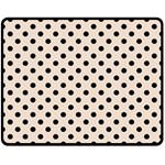 Polka Dots - Black on Almond Brown Double Sided Fleece Blanket (Medium) (Two Sides)