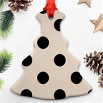Polka Dots - Black on Almond Brown Ornament (Christmas Tree)