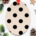 Polka Dots - Black on Almond Brown Ornament (Oval)
