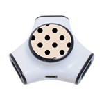 Polka Dots - Black on Almond Brown Portable USB Hub (One Side)