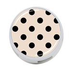 Polka Dots - Black on Almond Brown 4-Port USB Hub (Two Sides)
