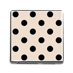 Polka Dots - Black on Almond Brown Memory Card Reader (Square)