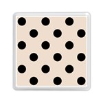 Polka Dots - Black on Almond Brown Memory Card Reader with Storage (Square)