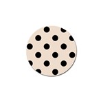 Polka Dots - Black on Almond Brown Golf Ball Marker