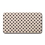 Polka Dots - Black on Almond Brown Medium Bar Mat