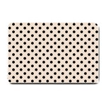 Polka Dots - Black on Almond Brown Small Doormat