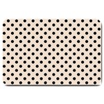 Polka Dots - Black on Almond Brown Large Doormat