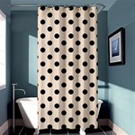 Polka Dots - Black on Almond Brown Shower Curtain 36  x 72  (Stall)