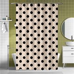 Polka Dots - Black on Almond Brown Shower Curtain 48  x 72  (Small)